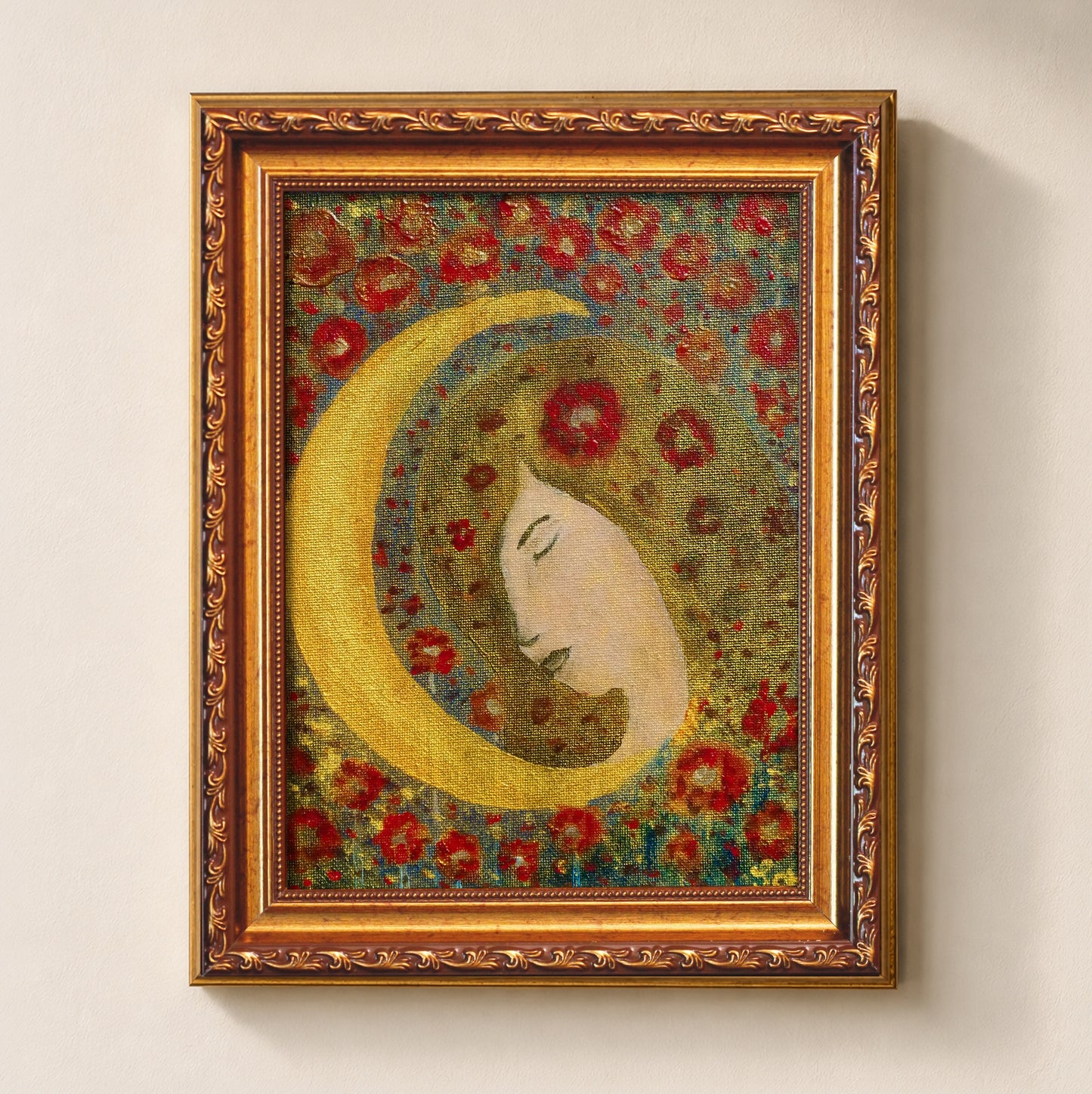 "Luna I" – Original Painting, 18 × 24 cm (7.1 × 9.4 in)