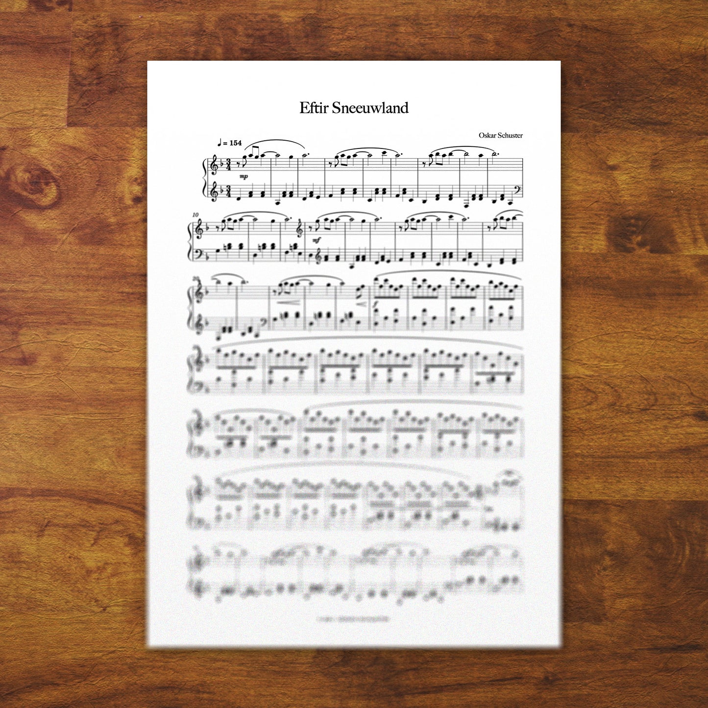 Piano Sheets "Eftir Sneeuwland"