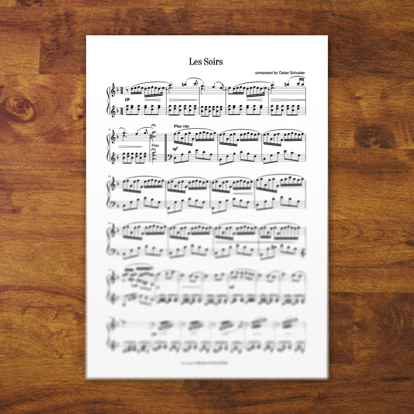 Klaviernoten "Les Soirs"