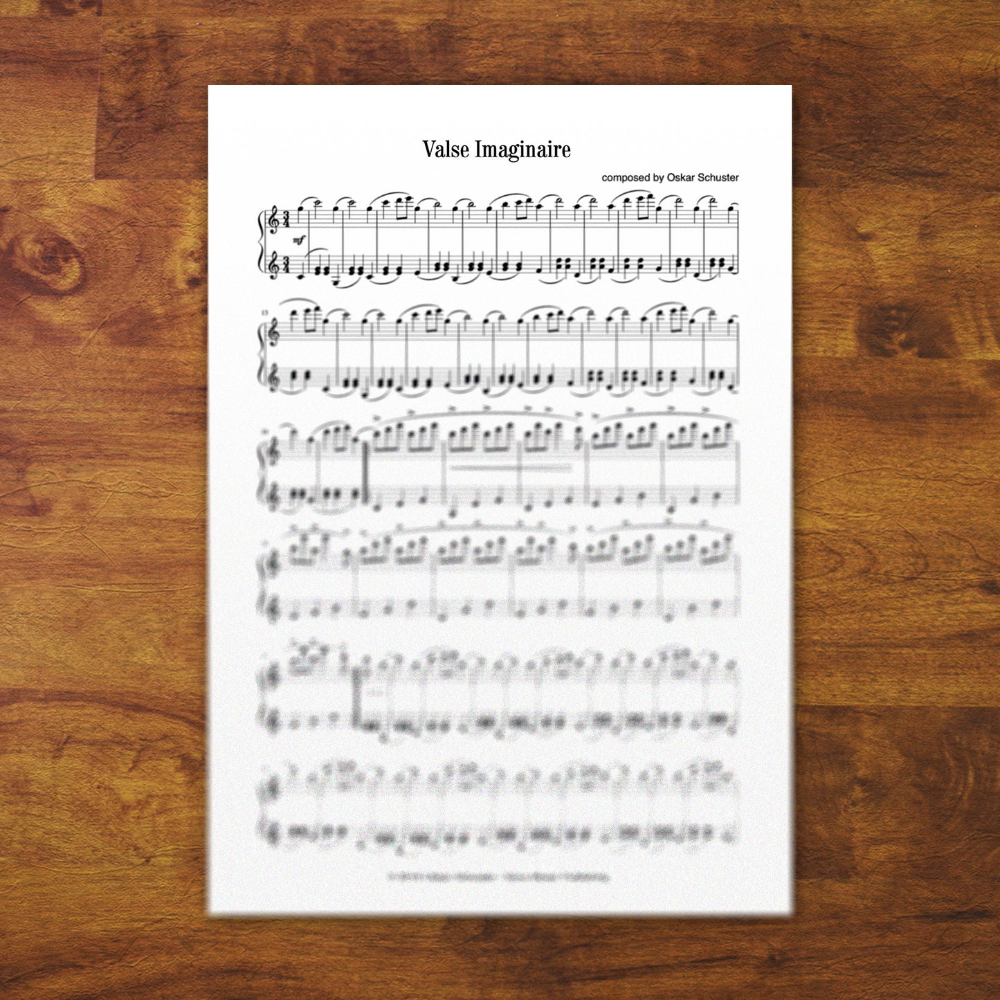 Klaviernoten "Valse Imaginaire"
