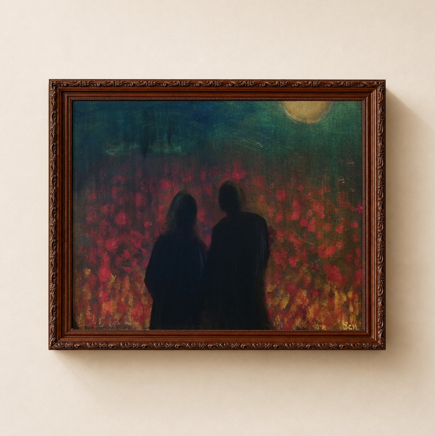 "La Nuit" – Original Painting, 50 × 40 cm (19.7 × 15.7 in)