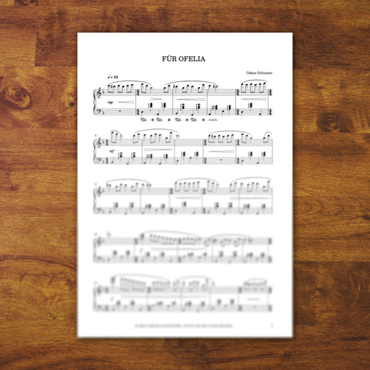 Piano Sheets "Für Ofelia"