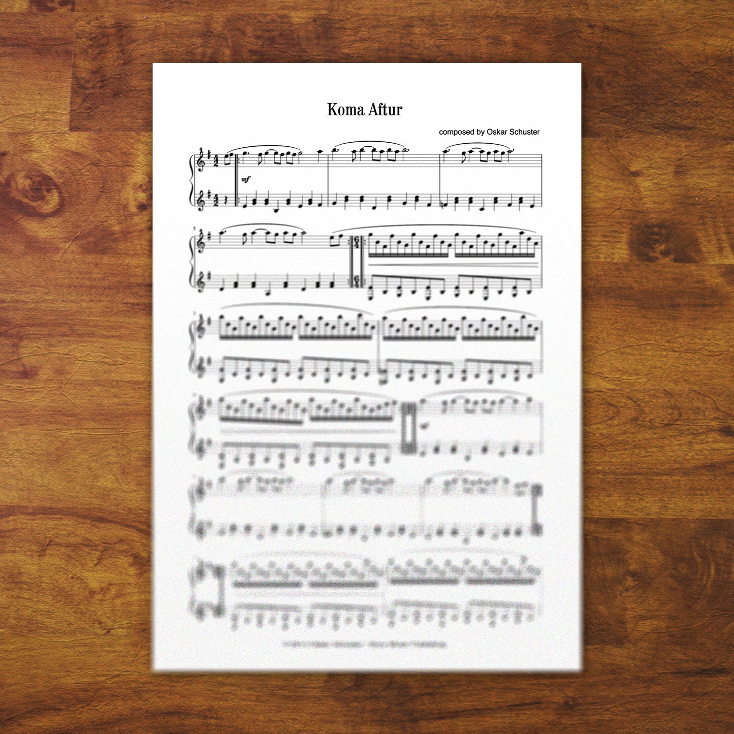 Piano Sheets "Koma Aftur"