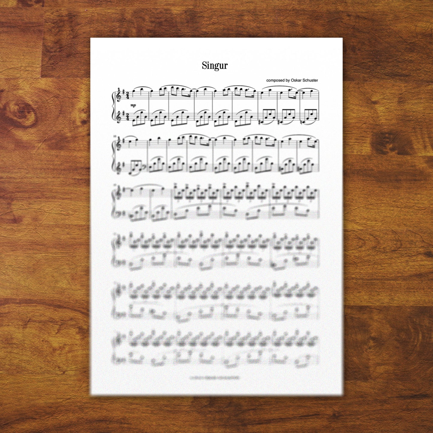 Piano Sheets "Singur"